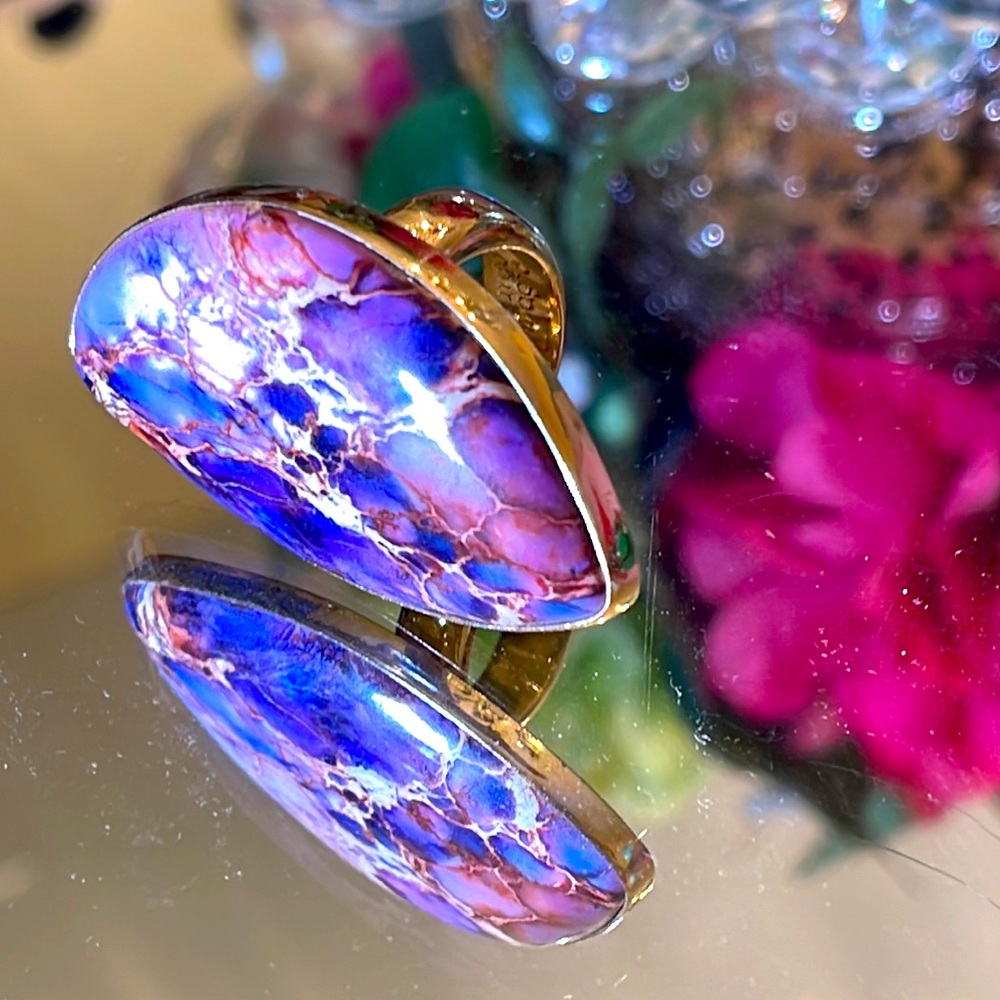 Purple Agate Ring - image 2